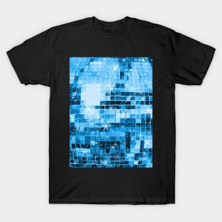 Twinkle Blue Disco Ball Pattern T-Shirt